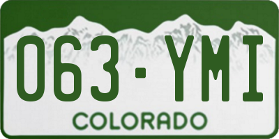 CO license plate 063YMI