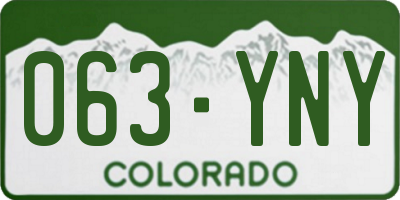 CO license plate 063YNY