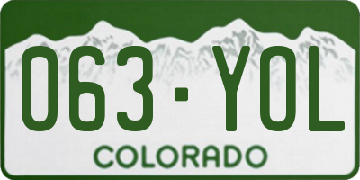 CO license plate 063YOL
