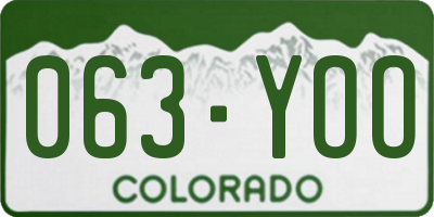 CO license plate 063YOO