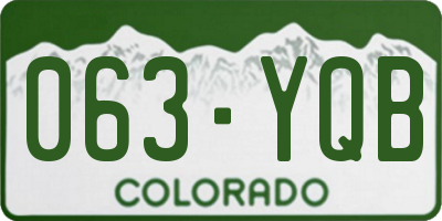 CO license plate 063YQB
