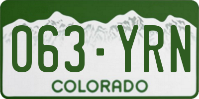 CO license plate 063YRN