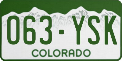 CO license plate 063YSK