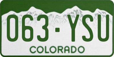 CO license plate 063YSU