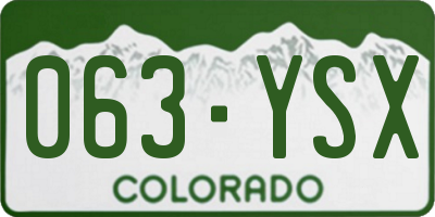 CO license plate 063YSX