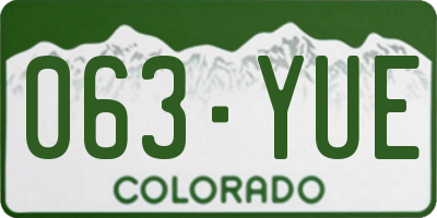 CO license plate 063YUE