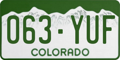 CO license plate 063YUF