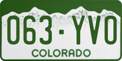 CO license plate 063YVO