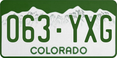 CO license plate 063YXG
