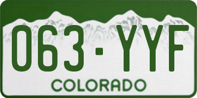 CO license plate 063YYF