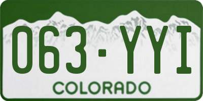 CO license plate 063YYI
