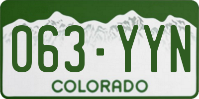 CO license plate 063YYN