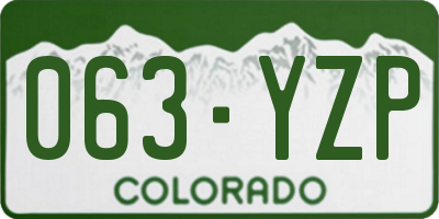 CO license plate 063YZP