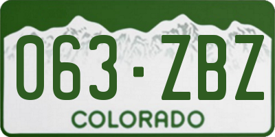 CO license plate 063ZBZ