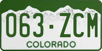 CO license plate 063ZCM