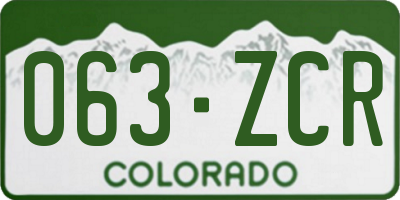 CO license plate 063ZCR