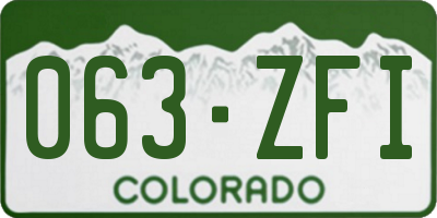 CO license plate 063ZFI
