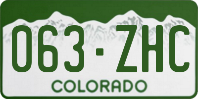 CO license plate 063ZHC