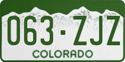 CO license plate 063ZJZ
