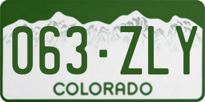CO license plate 063ZLY