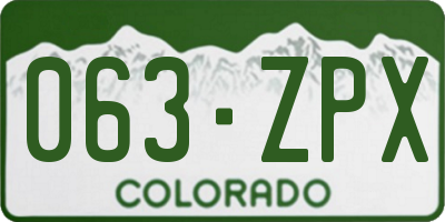CO license plate 063ZPX