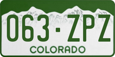 CO license plate 063ZPZ