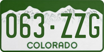 CO license plate 063ZZG