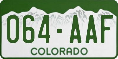 CO license plate 064AAF