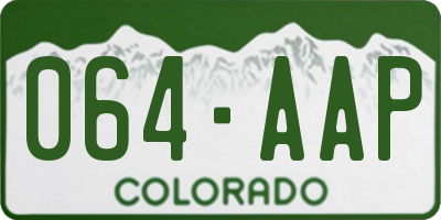 CO license plate 064AAP