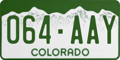 CO license plate 064AAY