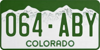 CO license plate 064ABY