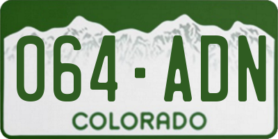 CO license plate 064ADN