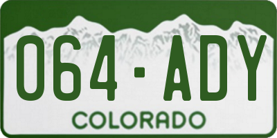 CO license plate 064ADY