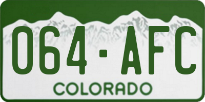 CO license plate 064AFC