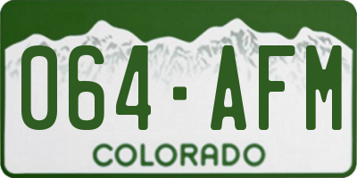 CO license plate 064AFM