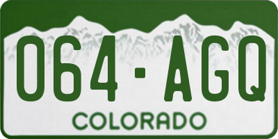 CO license plate 064AGQ