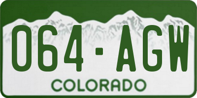 CO license plate 064AGW