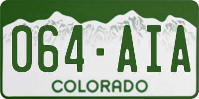 CO license plate 064AIA