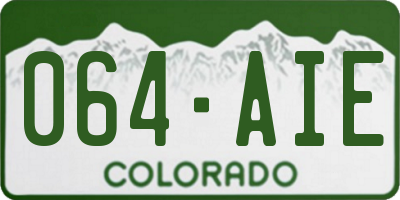 CO license plate 064AIE