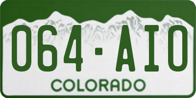 CO license plate 064AIO