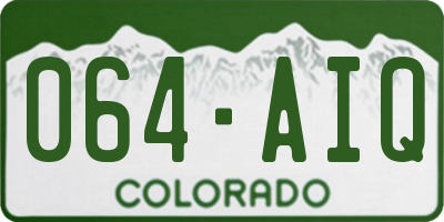 CO license plate 064AIQ