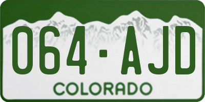 CO license plate 064AJD