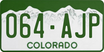 CO license plate 064AJP