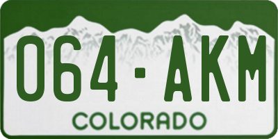 CO license plate 064AKM