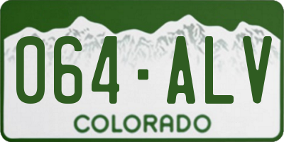 CO license plate 064ALV