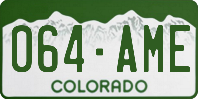 CO license plate 064AME