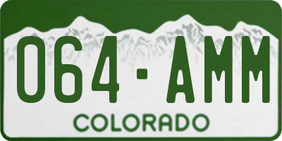 CO license plate 064AMM