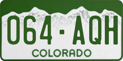 CO license plate 064AQH