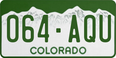 CO license plate 064AQU