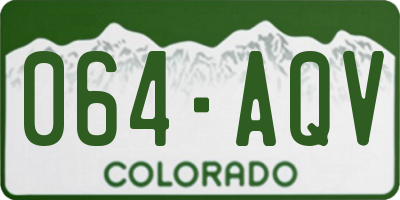 CO license plate 064AQV